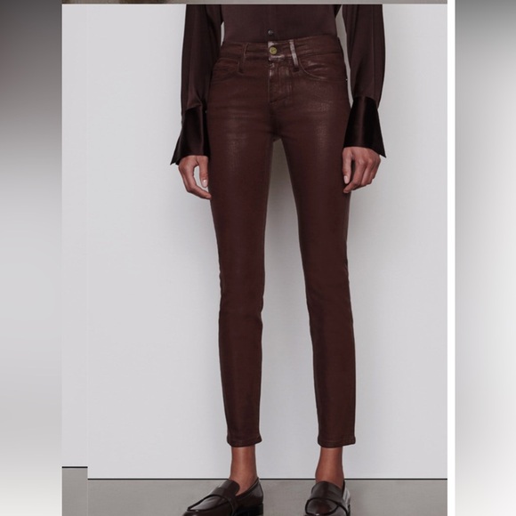 Frame Denim Brown Skinny Pants - Picture 3 of 14